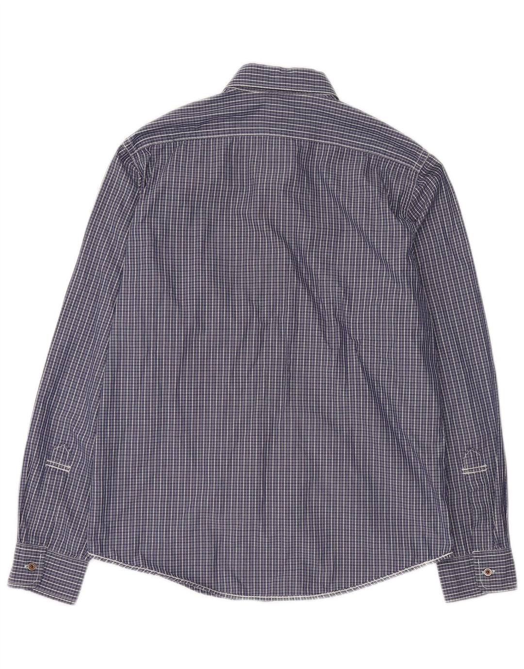 RALPH LAUREN Herrenhemd aus mittelblauer Gingham-Baumwolle