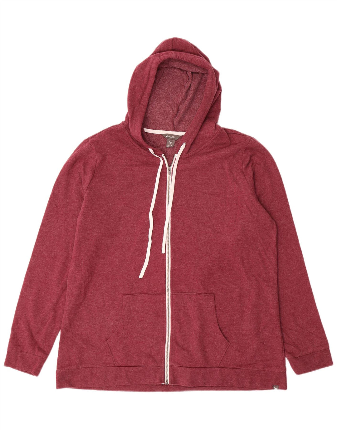 EDDIE BAUER Damen Zip Hoodie Pullover UK 18 XL Burgund Baumwolle