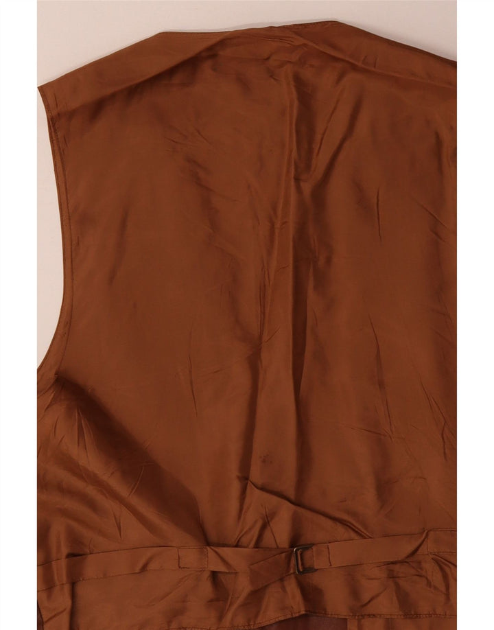VINTAGE Herren Lederweste Großes braunes Leder