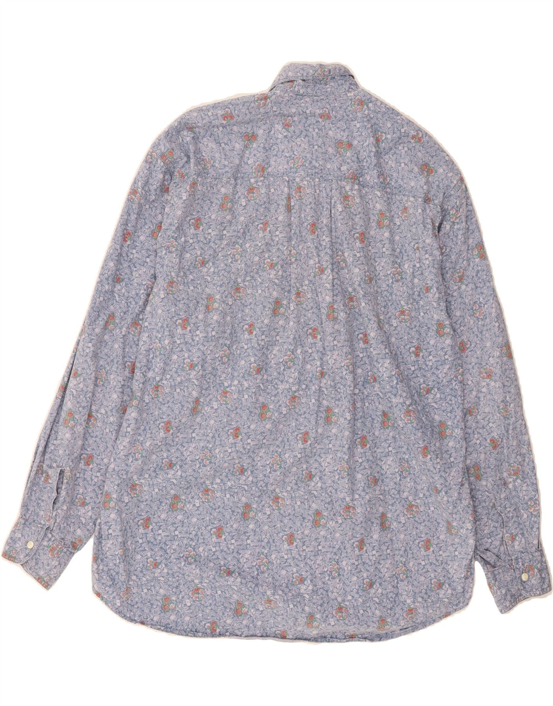 GIN TONIC Mens Shirt Medium Blue Floral Cotton Vintage Gin Tonic and Second-Hand Gin Tonic from Messina Hembry 