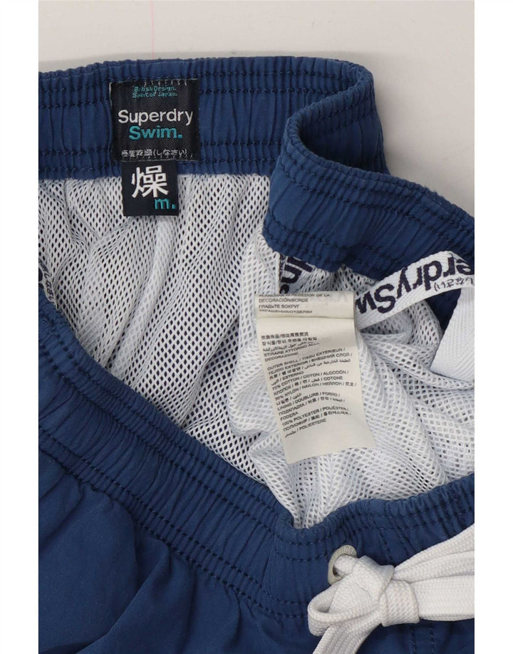 Superdry Herren-Badeshorts mit Grafik, mittelgroß, marineblau, Blockfarben-Baumwolle