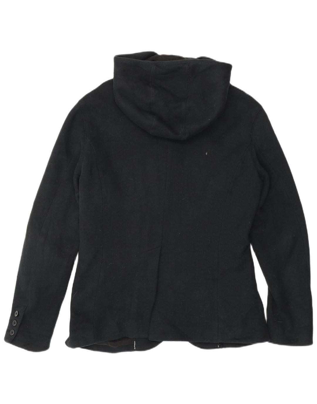 Armani Jeans Damen Kapuzenmantel UK 14 Mittelschwarze Baumwolle