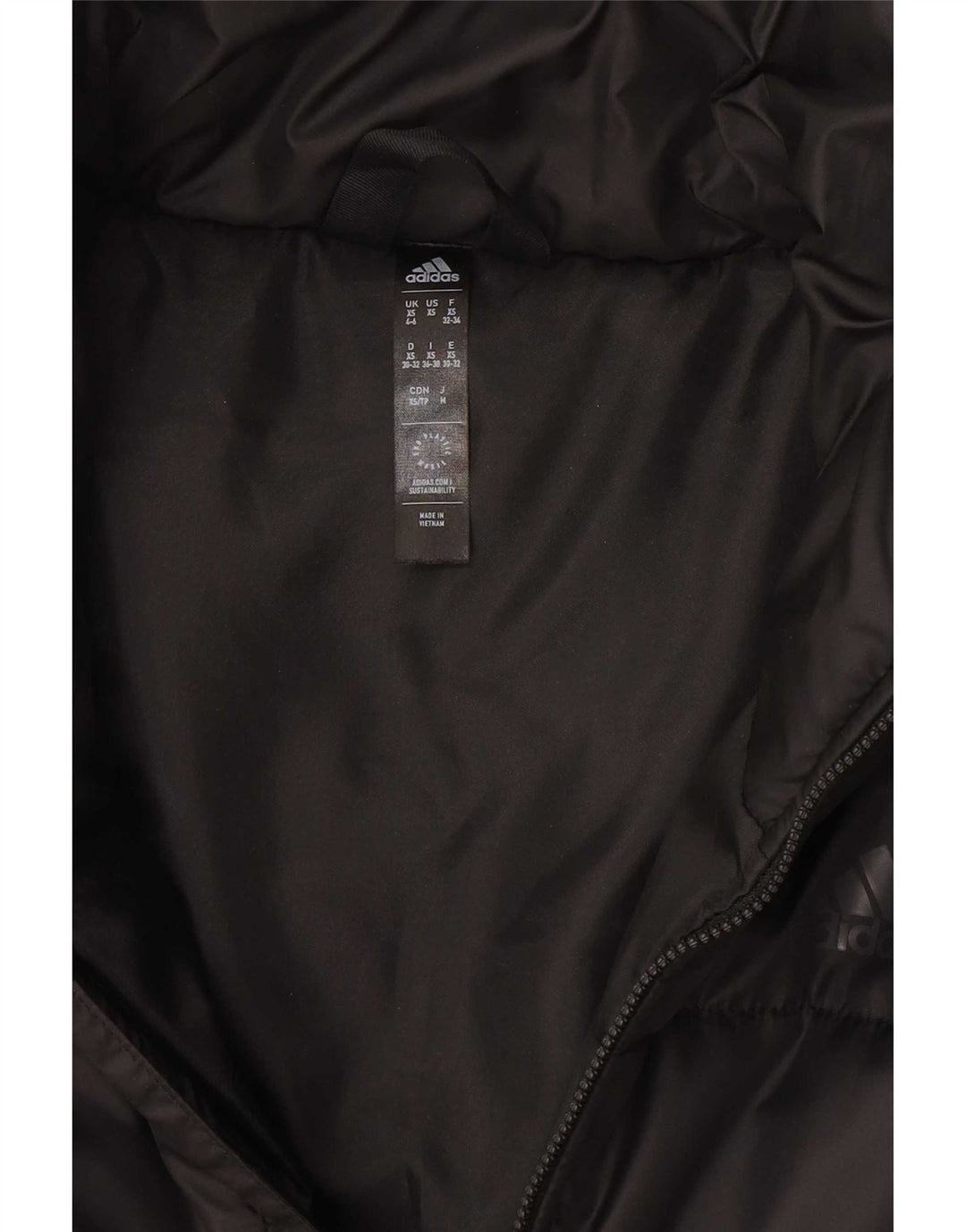 Adidas Damen Crop gepolsterte Jacke UK 4/6 XS Schwarz