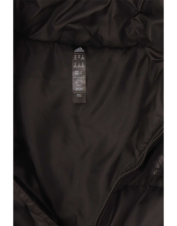 Adidas Damen Crop gepolsterte Jacke UK 4/6 XS Schwarz