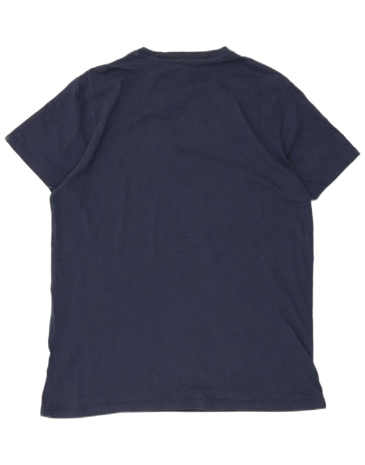 Dockers Herren Khakis Grafik-T-Shirt-Oberteil aus mittelblauer Baumwolle