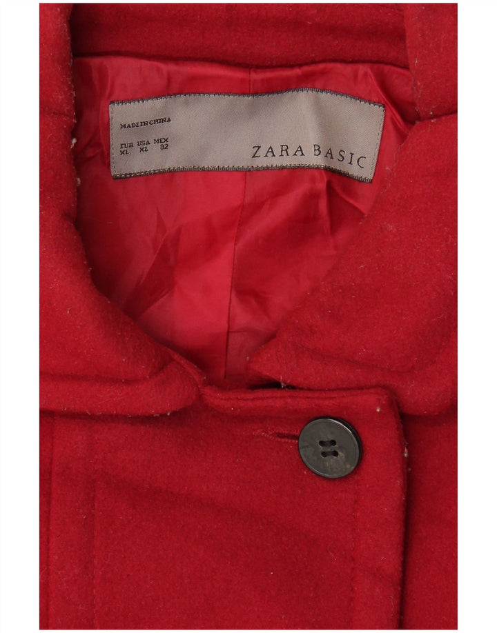 Zara Damen Pea Coat UK 18 XL Rot