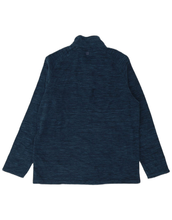 Mountain Warehouse Herren-Fleecepullover mit Reißverschluss am Kragen, groß, Marineblau meliert