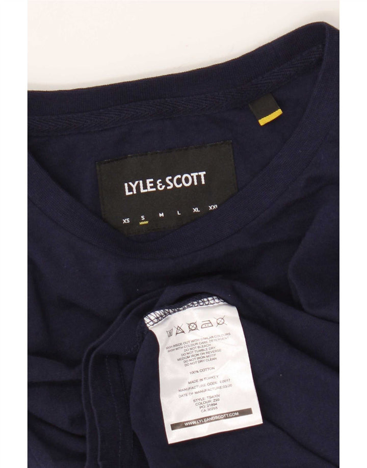 Lyle & Scott Herren T-Shirt Top Small Marineblau Baumwolle