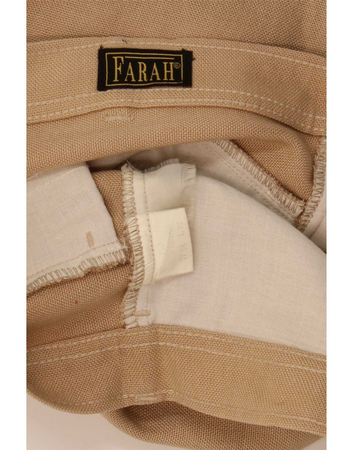 Farah Herren-Freizeithose, gerade, W34, L29, Beige, Polyester