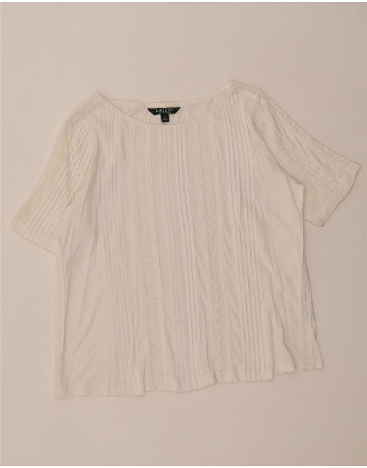 Ralph Lauren Damen Bluse Top UK 14 Mittelweiß