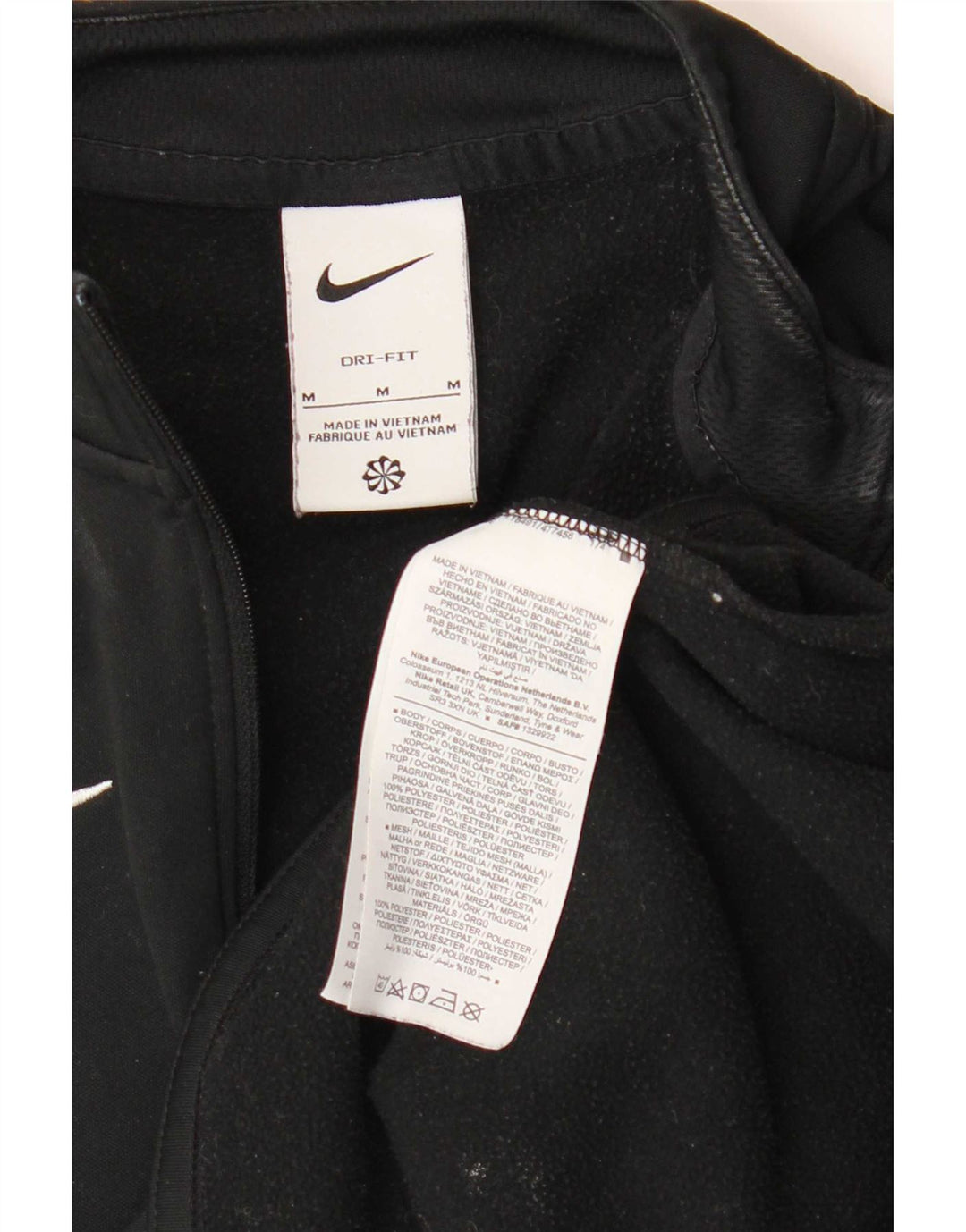Nike Damen Dri Fit Sweatshirt Pullover UK 14 Mittelschwarz Farbblock