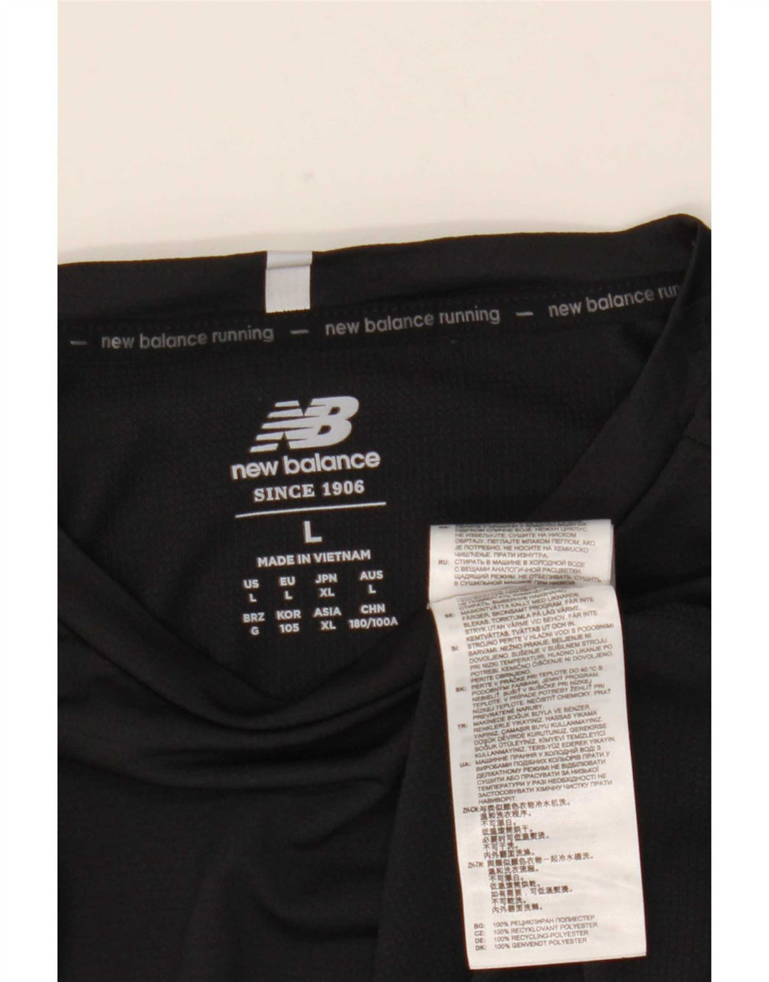 New Balance Herren-Top, langärmelig, groß, aus schwarzem Polyester
