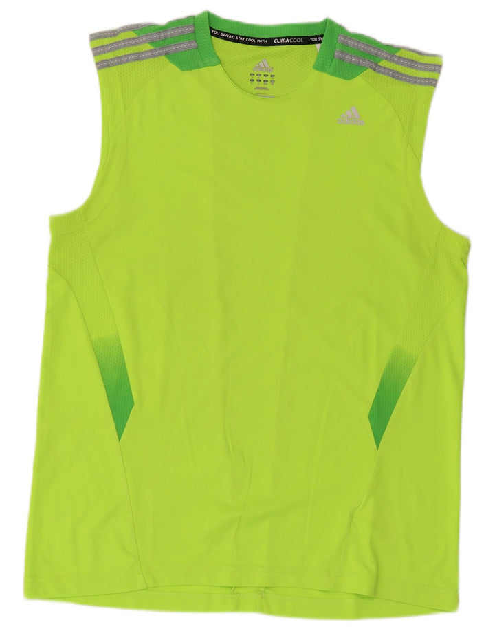 Adidas Herren Climacool Weste Top Large Grün Colourblock Polyester