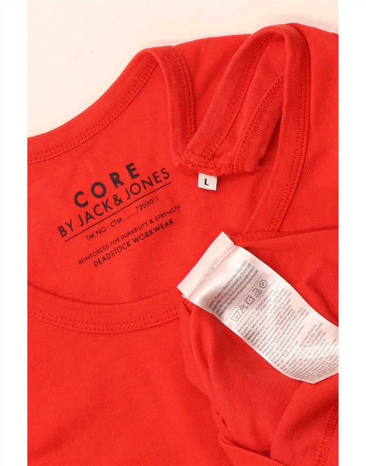 Jack & Jones Herren-Weste, Oberteil, Größe L, aus roter Baumwolle