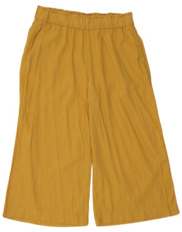 Marks & Spencer Damen Cullotes Caprihose UK 14 Large W34 L22 Gelb