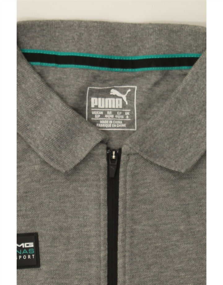 PUMA Mens Graphic Polo Shirt Small Grey Cotton Vintage Puma and Second-Hand Puma from Messina Hembry 