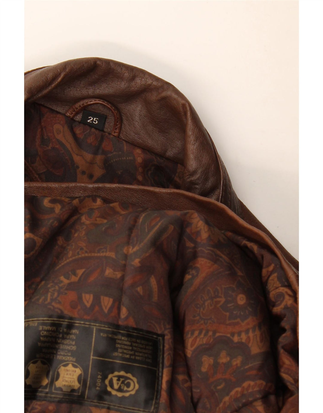 C&A Herren Leder-Windbreaker-Mantel UK 42 XL Braunes Leder