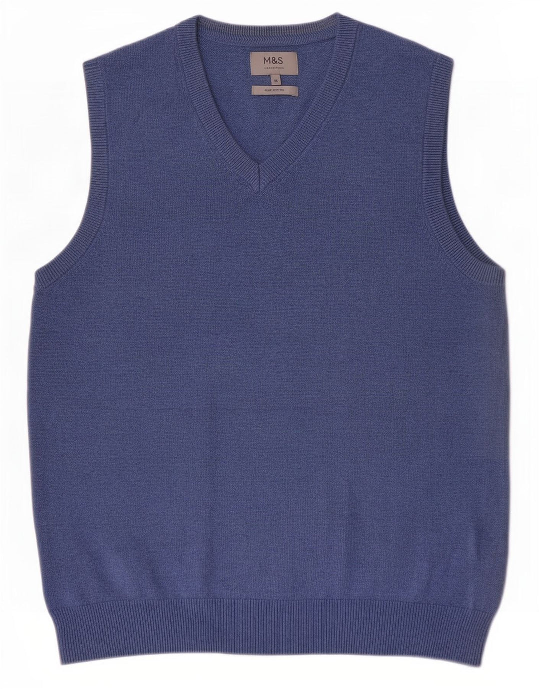Marks & Spencer Herren-Weste-Tanktop aus mittelblauer Baumwolle