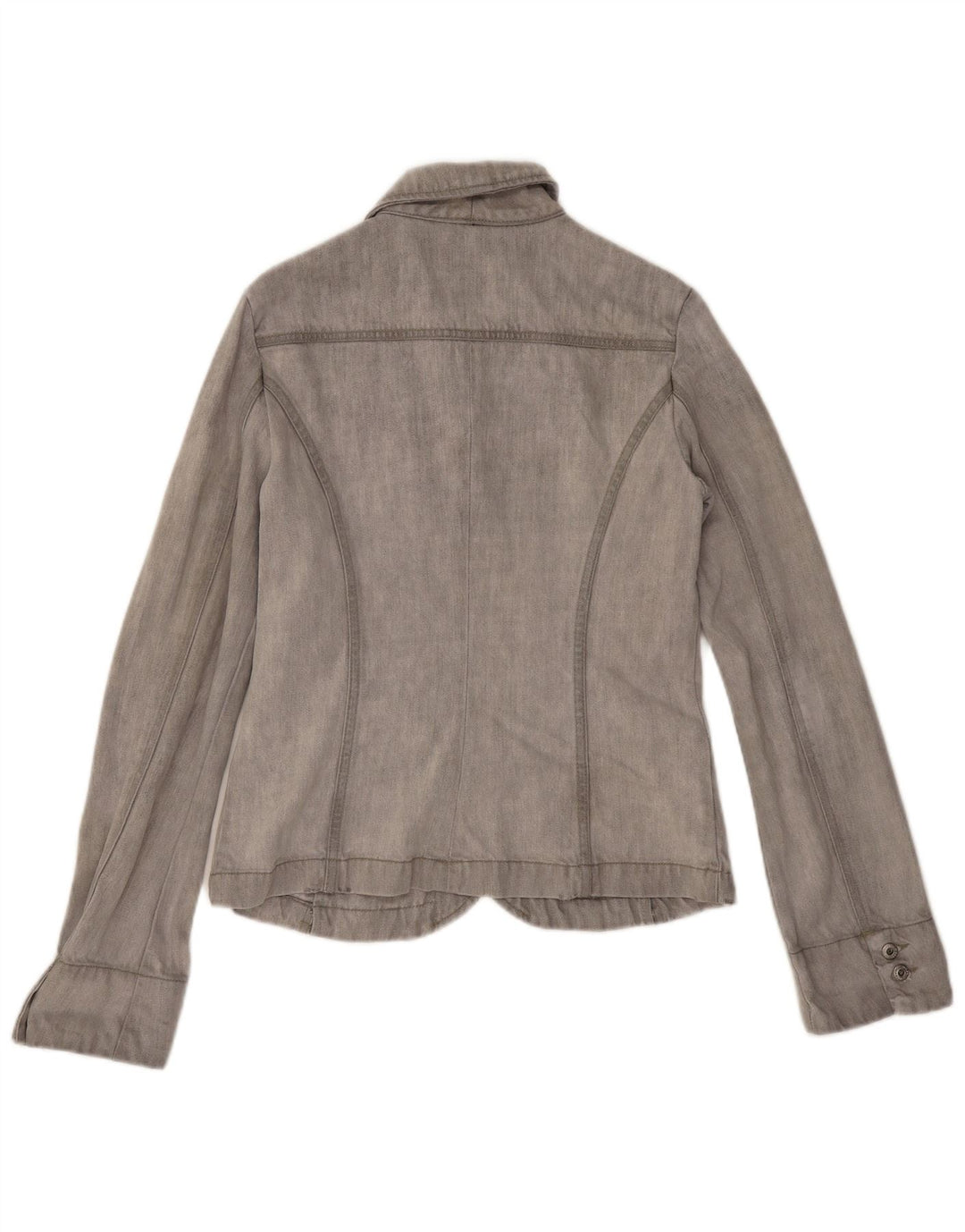 Diesel Damen 2-Knopf-Blazerjacke, UK 14, große graue Baumwolle