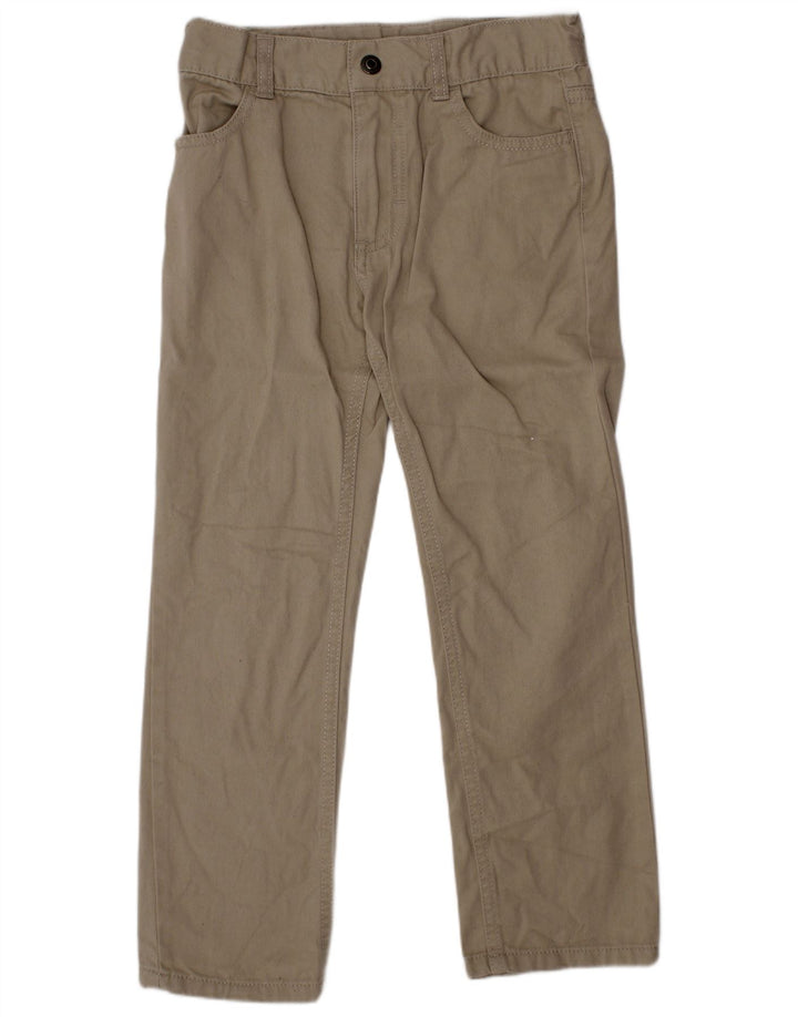 CALVIN KLEIN Boys Straight Chino Trousers 5-6 Years W24 L20 Beige Cotton
