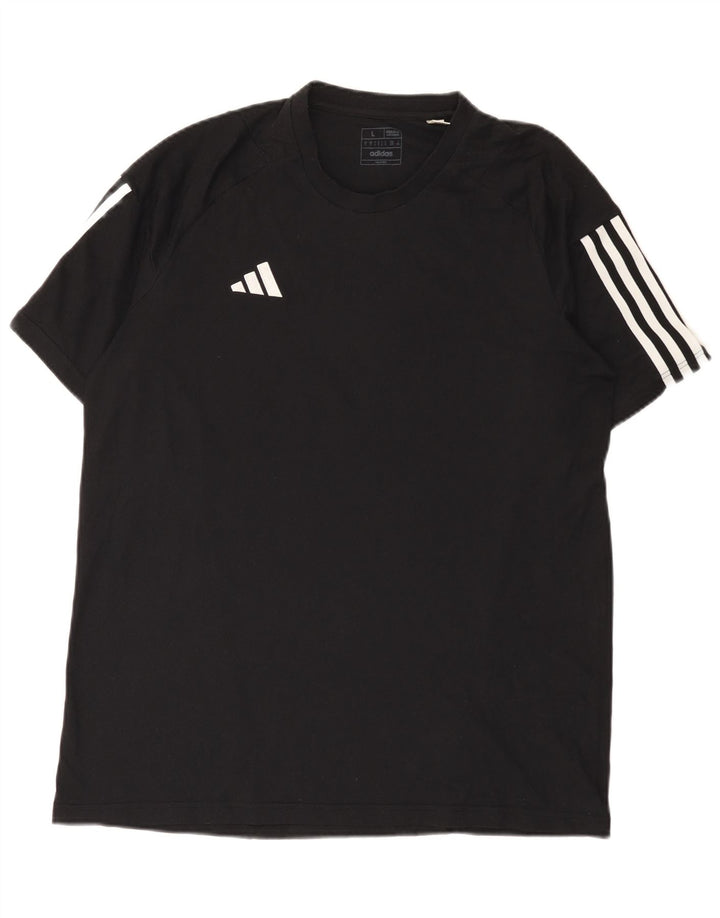 Adidas Herren Regular Fit T-Shirt Top Large Schwarz Baumwolle