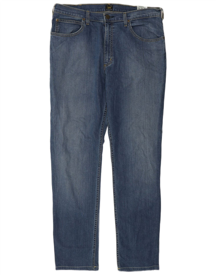 Lee Herren Brooklyn Straight Jeans W36 L32 Blaue Baumwolle
