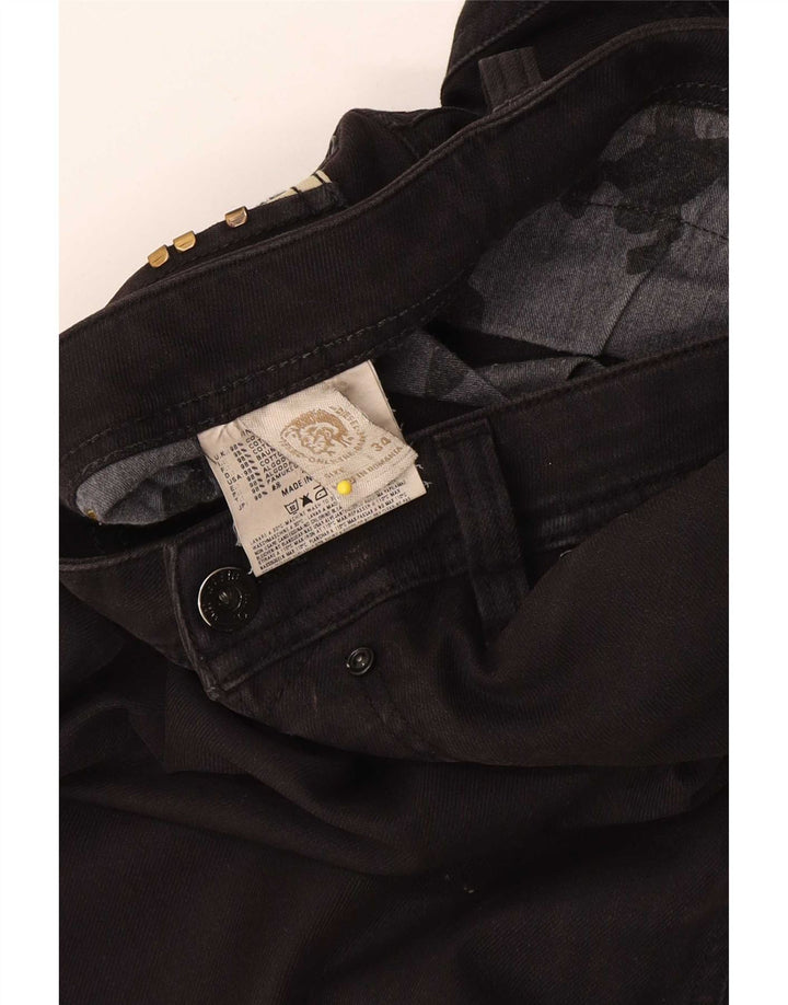 Diesel Herren Slim Jeans W34 L34 Schwarze Baumwolle