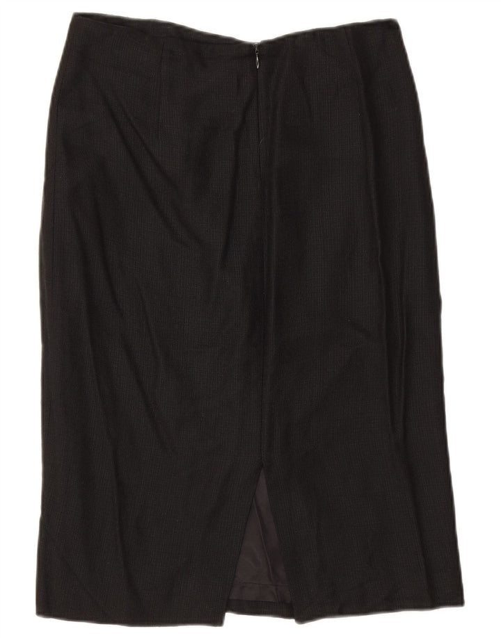 Zara Damen gerader Rock EU 38 Small W28 Schwarz Rayon