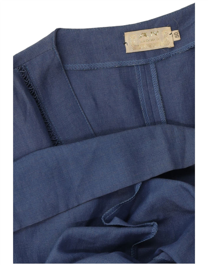 Vintage Damen Wickelkleid IT 50 XL Blau