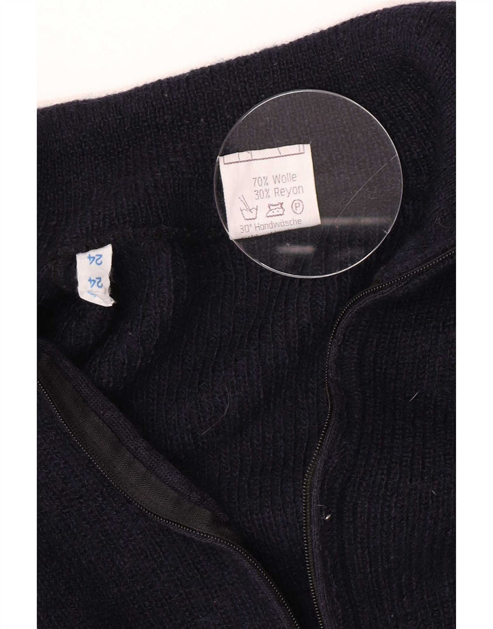 Vintage Herren-Pullover mit Reißverschluss, mittlere marineblaue Wolle