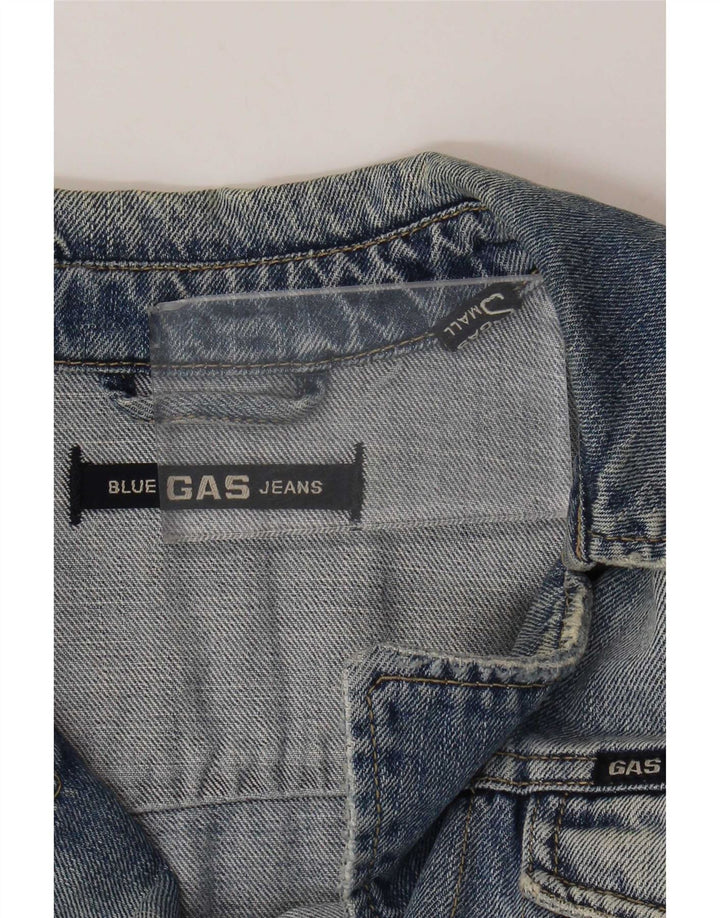Gas Damen Jeansmantel UK 10 Small Blaue Baumwolle