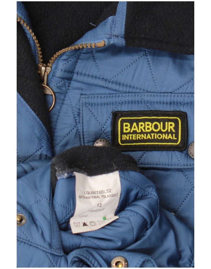 BARBOUR Womens Quilted Jacket UK 12 Medium Blue Polyamide