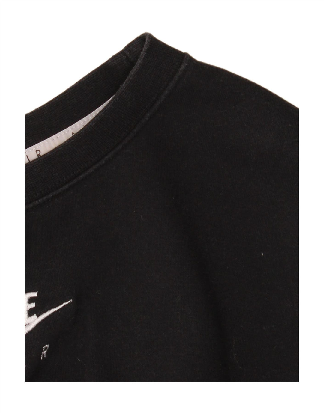 Nike Womens Graphic Crop Sweatshirt Pullover UK 12 Mittelschwarze Baumwolle