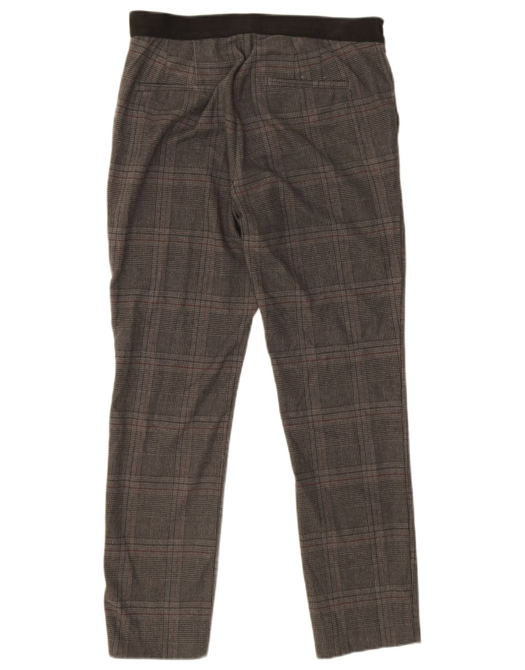 Zara Slim Chino-Hose für Damen, mittelgroß, W32, L26, grau kariertes Polyester