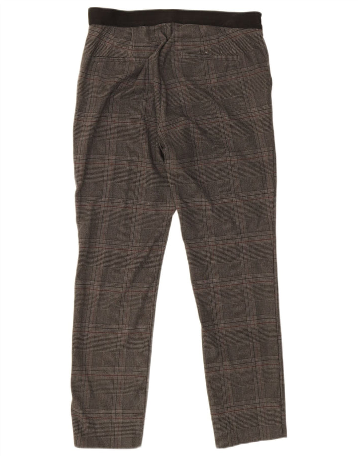 Zara Slim Chino-Hose für Damen, mittelgroß, W32, L26, grau kariertes Polyester