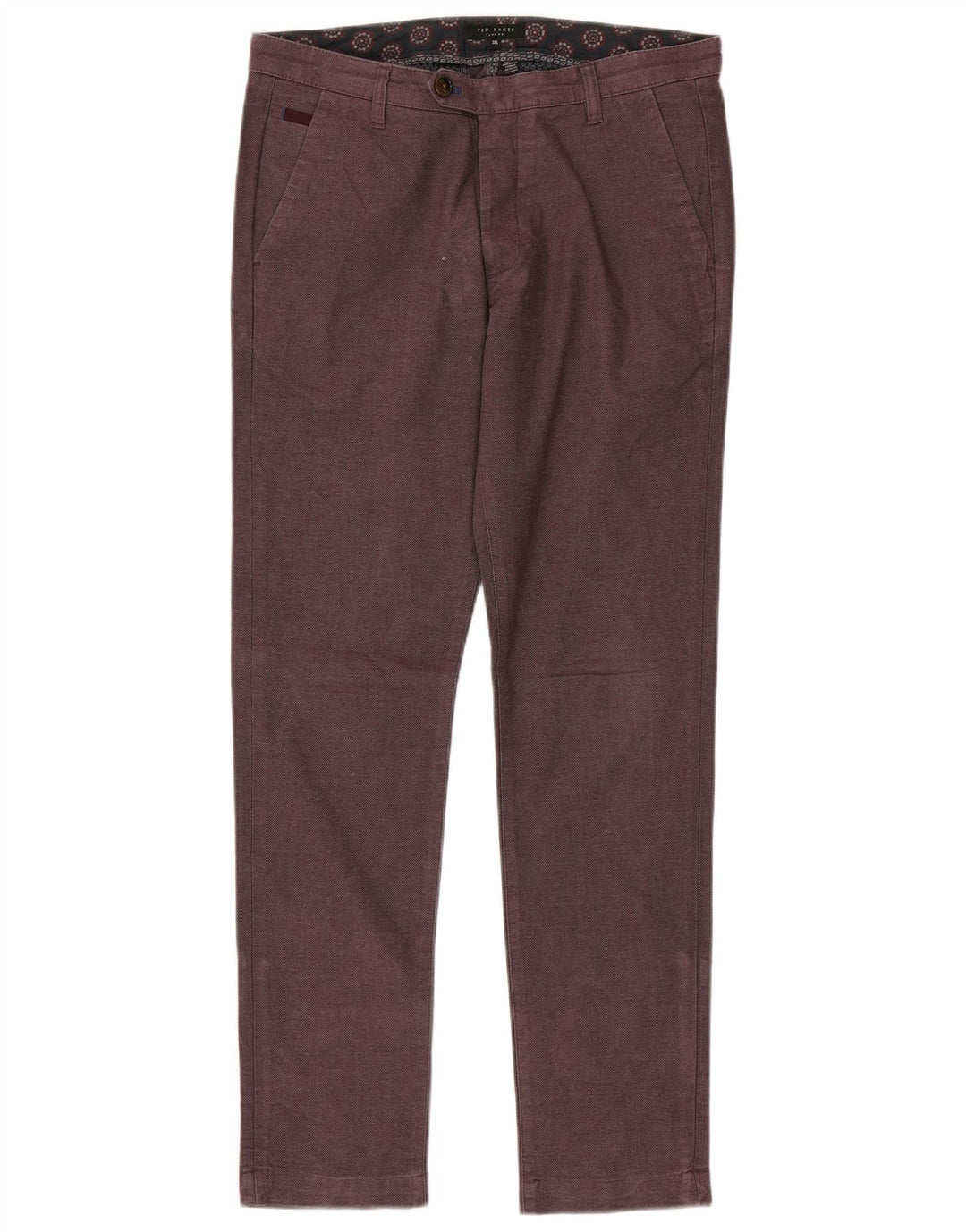 Ted Baker Slim-Anzughose für Herren, W32, L32, Kastanienbraun, Baumwolle