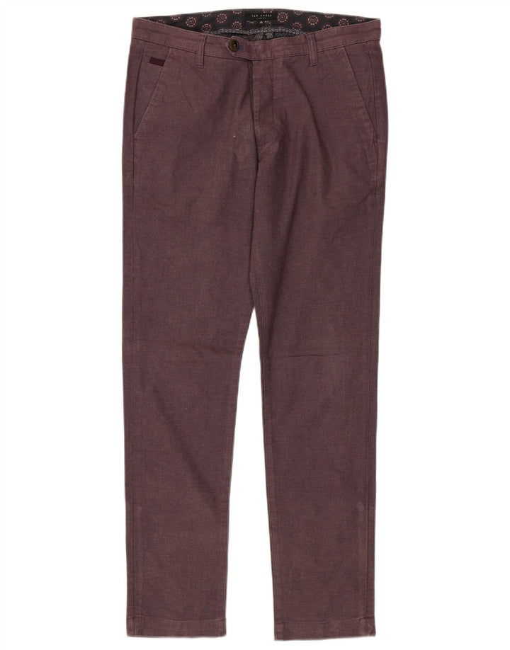 Ted Baker Slim-Anzughose für Herren, W32, L32, Kastanienbraun, Baumwolle