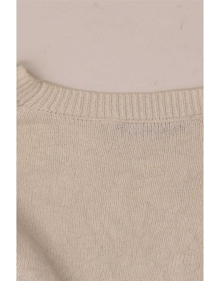 Zara Damen Crop Top Langarm UK 6 XS Weiß