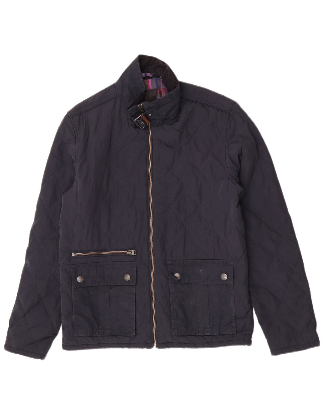 Ted Baker Steppjacke für Herren, Größe 4, groß, marineblaues Polyester