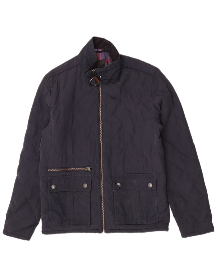 Ted Baker Steppjacke für Herren, Größe 4, groß, marineblaues Polyester