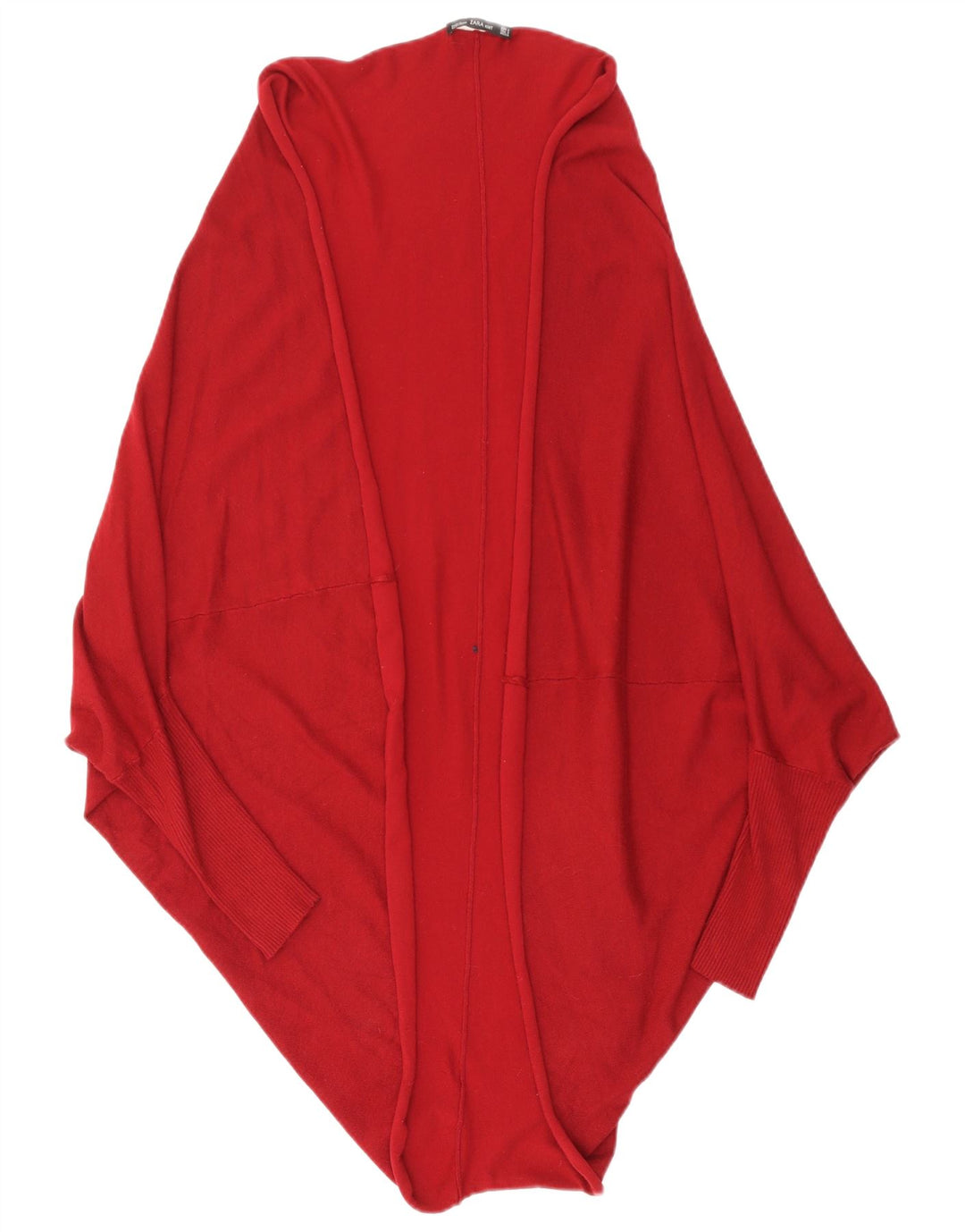 ZARA Damen Longline Open Cardigan Pullover UK 14 Medium Maroon