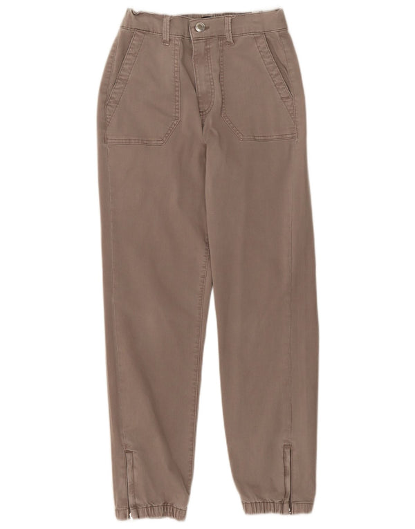 Marks & Spencer Damen Tapered Jeans UK 8 Small W24 L25 Braune Baumwolle