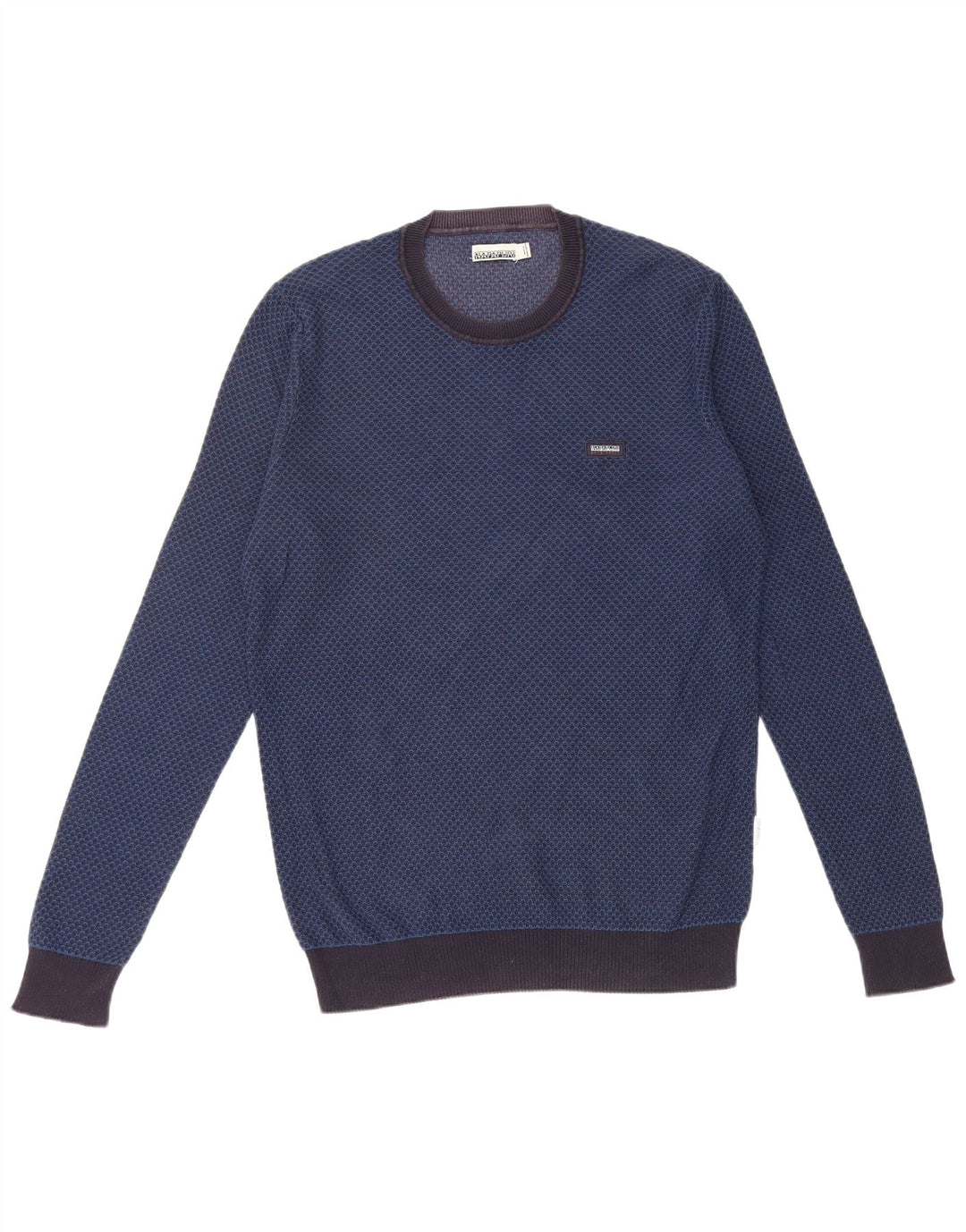 NAPAPIJRI Mens Crew Neck Jumper Sweater Medium Blue Spotted
