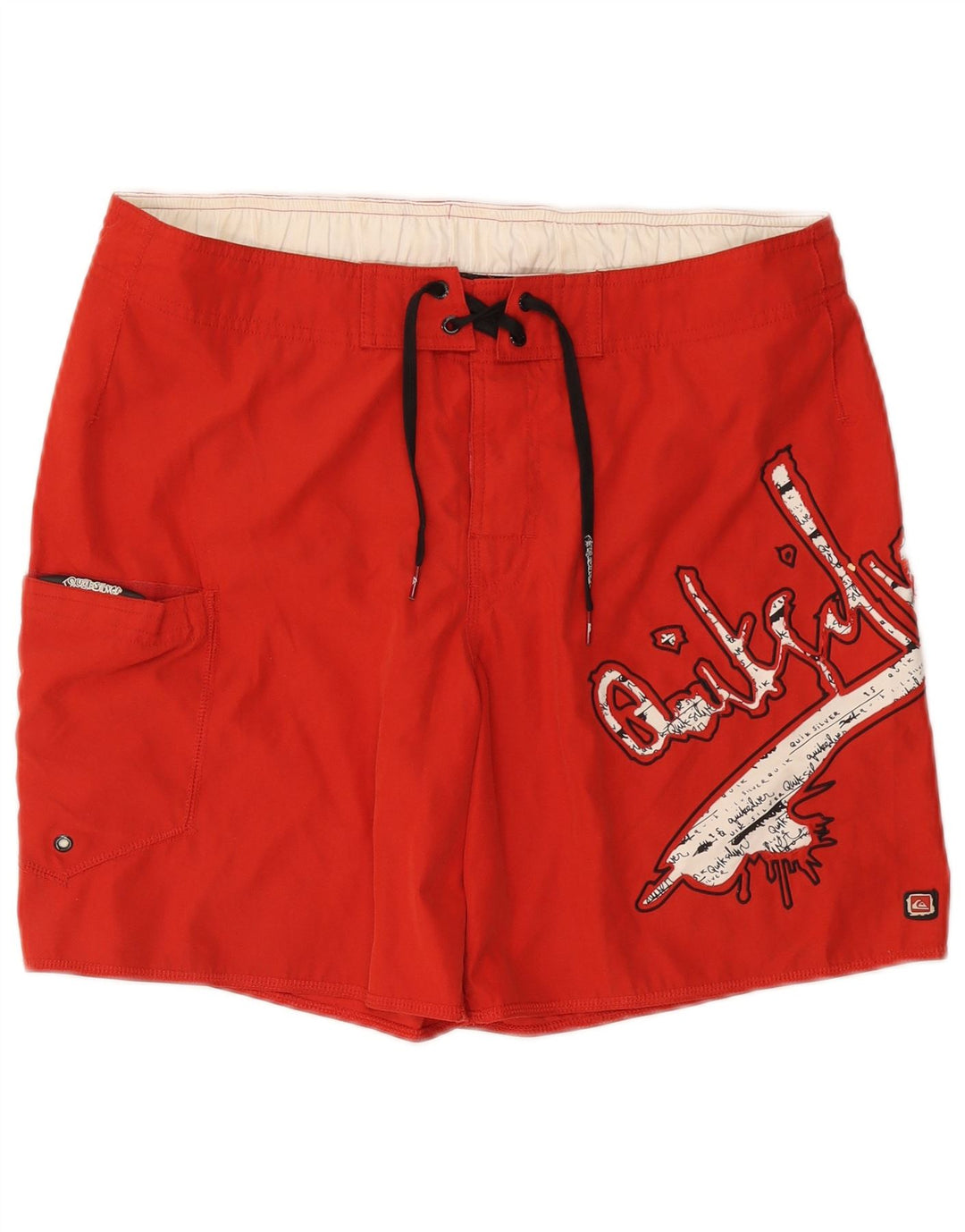 QUIKSILVER Herren Badeshorts mit Grafik, Größe S, Rot, Polyester