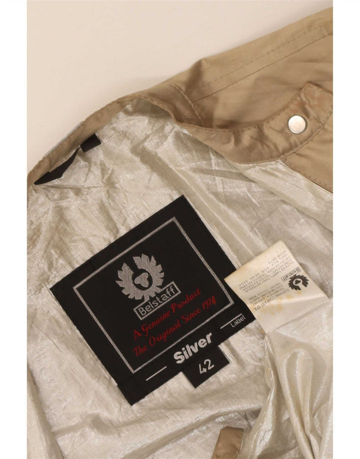 Belstaff Damen Utility-Jacke IT 42 Mittelbeige Seide