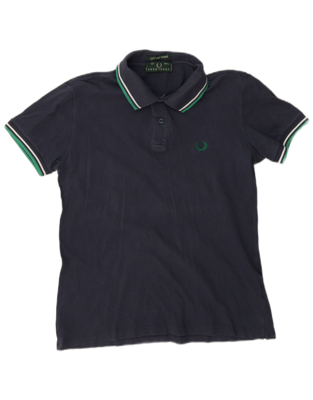Leichtes und dehnbares Herren-Poloshirt aus mittelblauer Baumwolle von Fred Perry