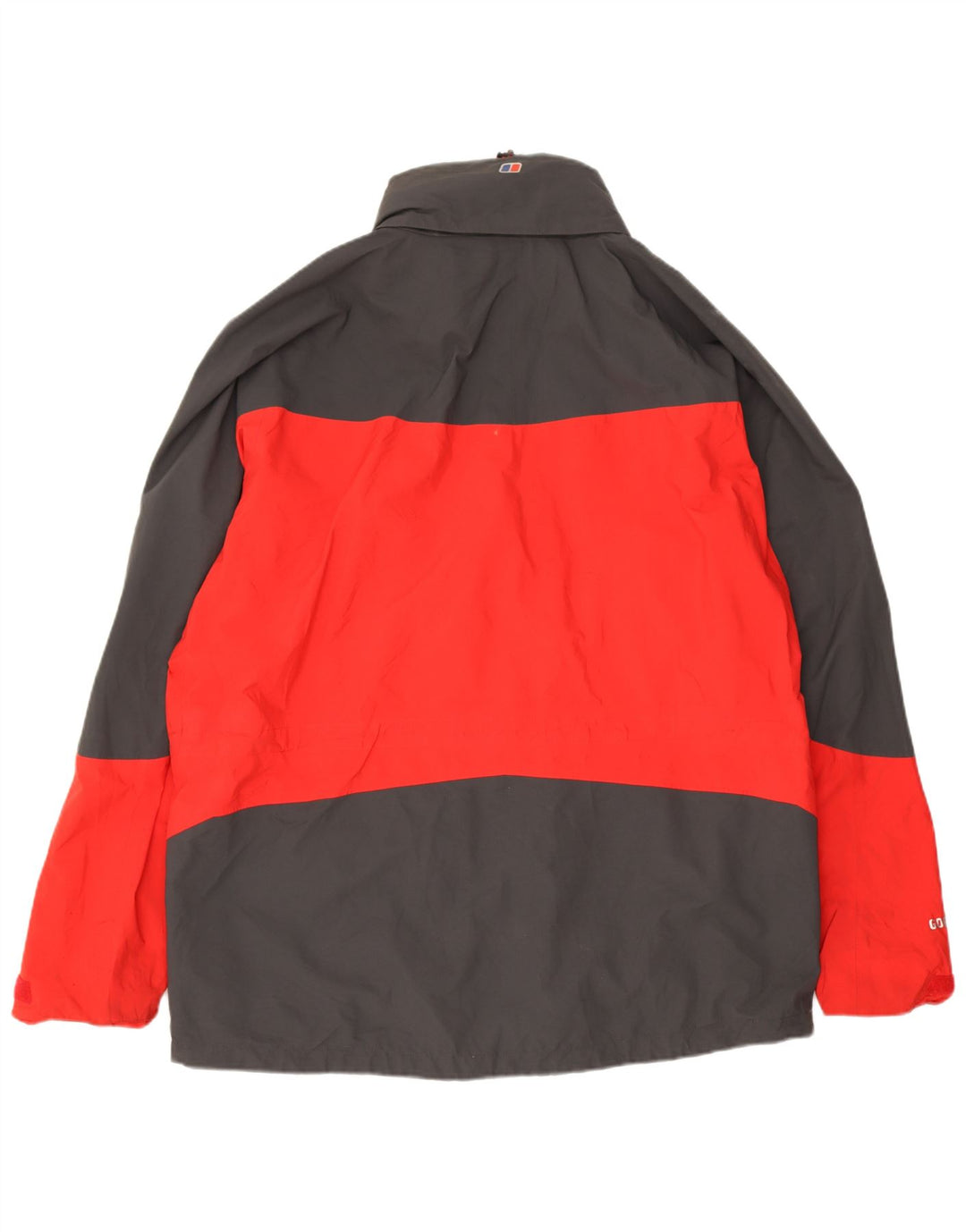 Berghaus Herren-Regenjacke mit Kapuze, UK 44 2XL, rotes Colourblock-Polyamid
