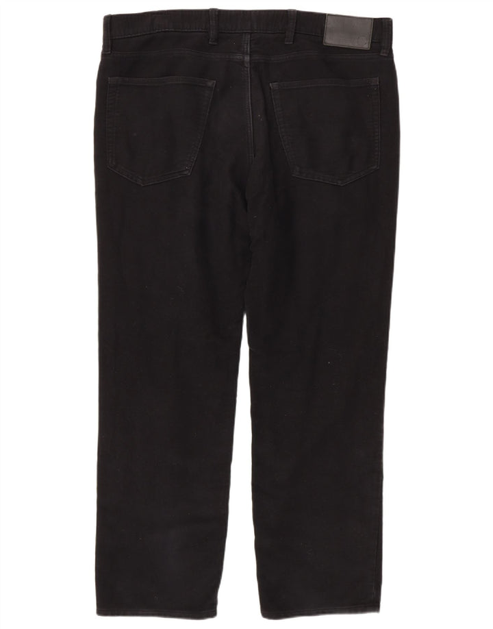 Marks & Spencer Herren-Freizeithose mit normaler Passform, W38, L29, schwarze Baumwolle