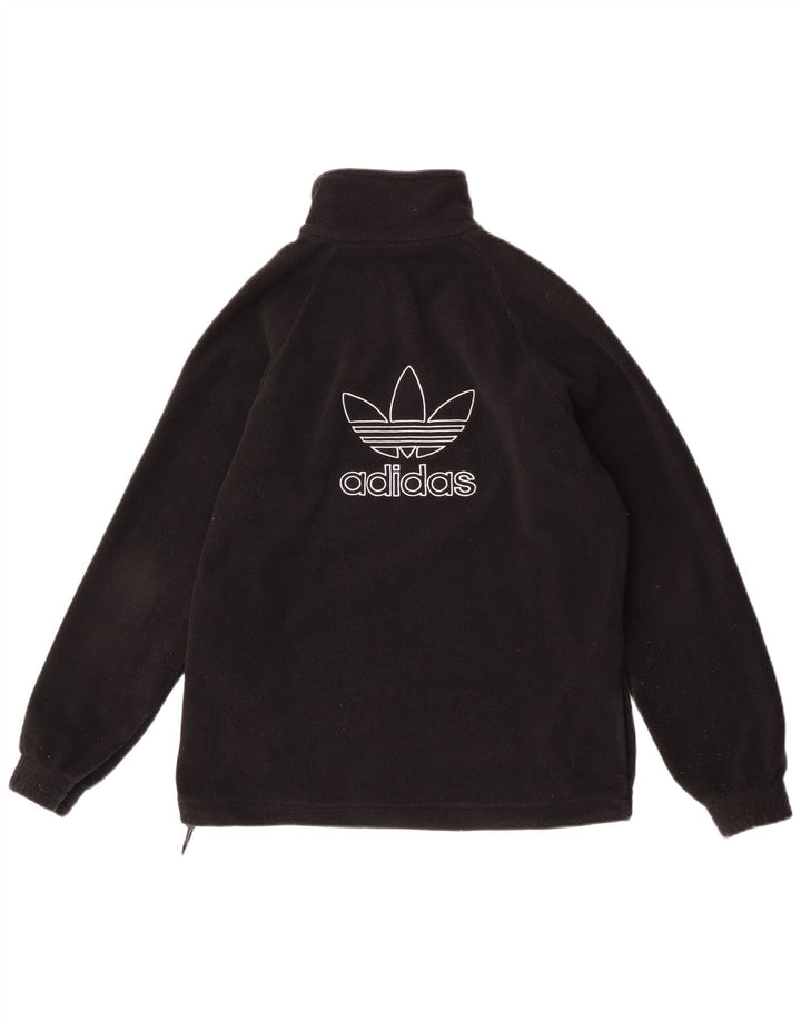 Adidas Herren-Fleecepullover mit Reißverschluss, Größe S, Schwarz, Polyester