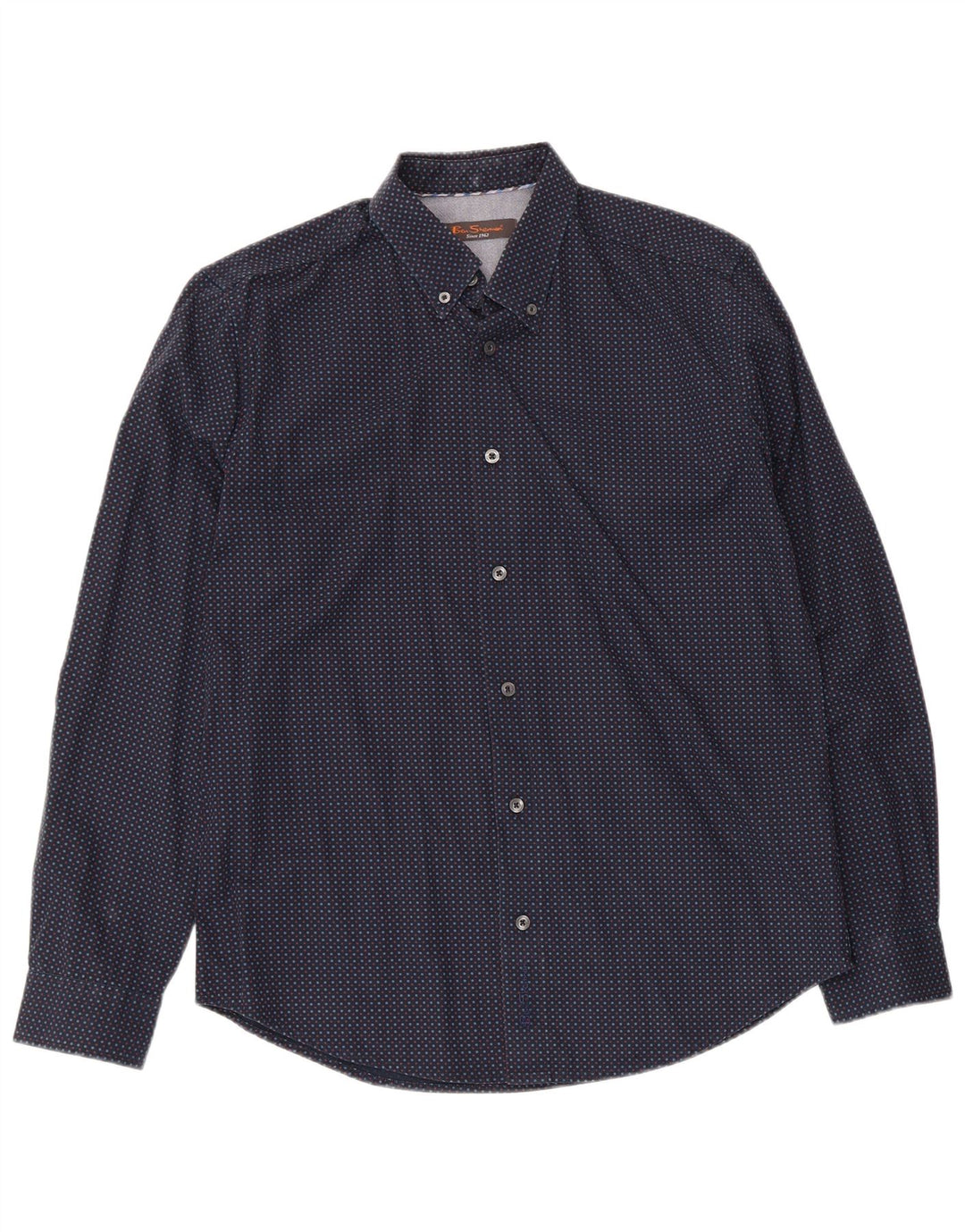 Ben Sherman Herrenhemd aus Baumwolle in mittlerer Marineblau-Optik